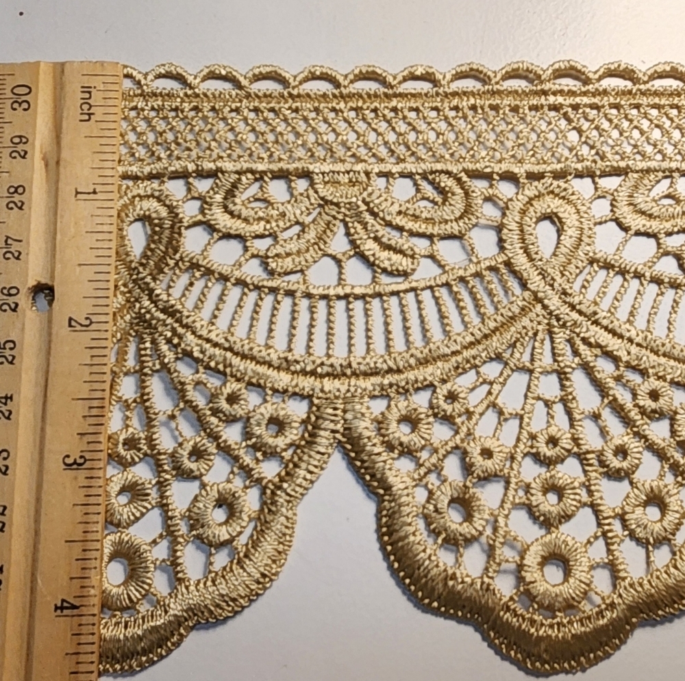 Elegant Gold Lace Trim Extra 4" Wide 4 Yards
